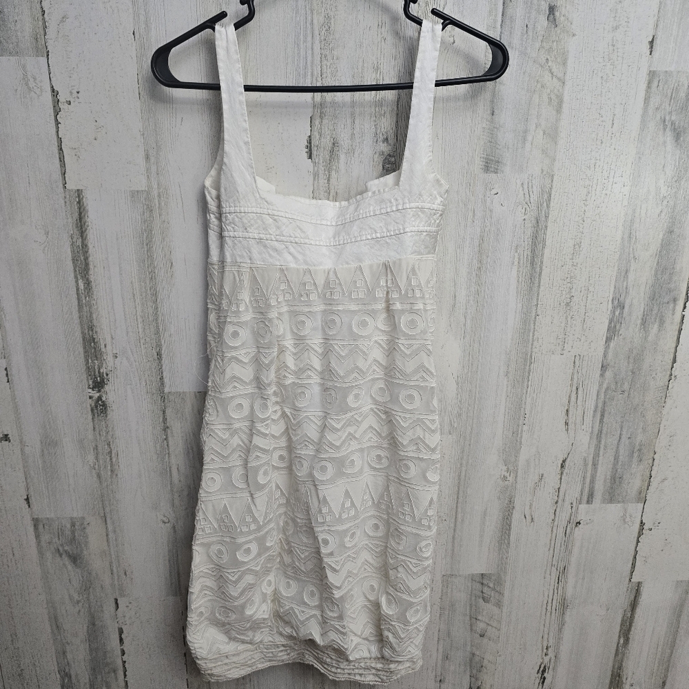 Nicole Miller Collection 100% Silk White And Cream Dress Womens Size 2 - Picture 8 of 9